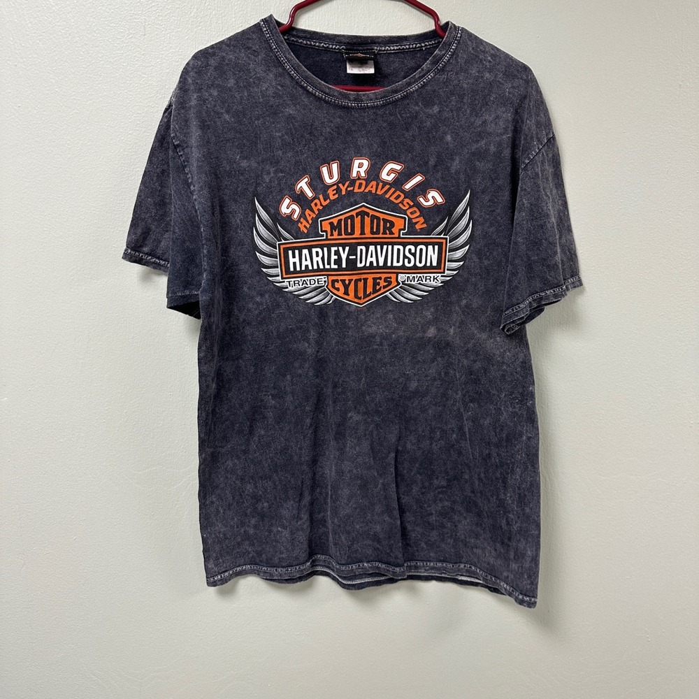 Harley-Davidson Sturgis South Dakota Acid Wash Skull Graphic T-Shirt Mens L